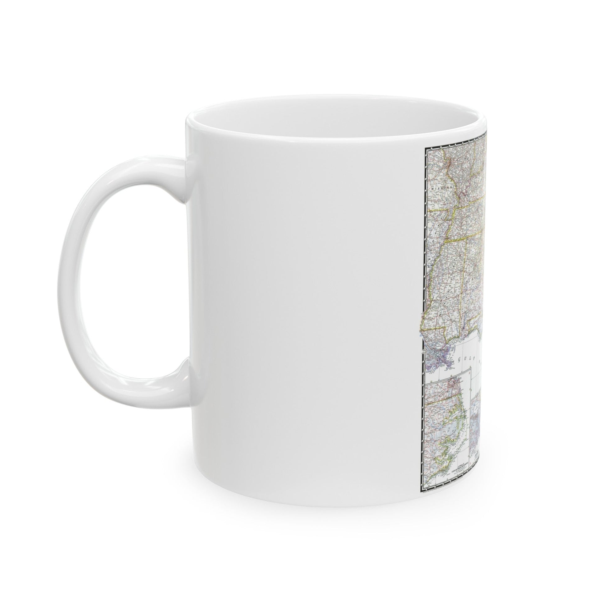 USA - Southeastern (1947) (Map) White Coffee Mug-The Sticker Space