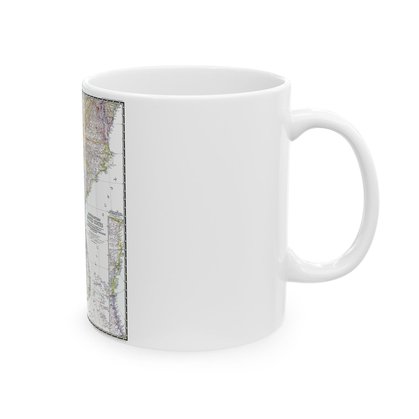 USA - Southeastern (1947) (Map) White Coffee Mug-The Sticker Space