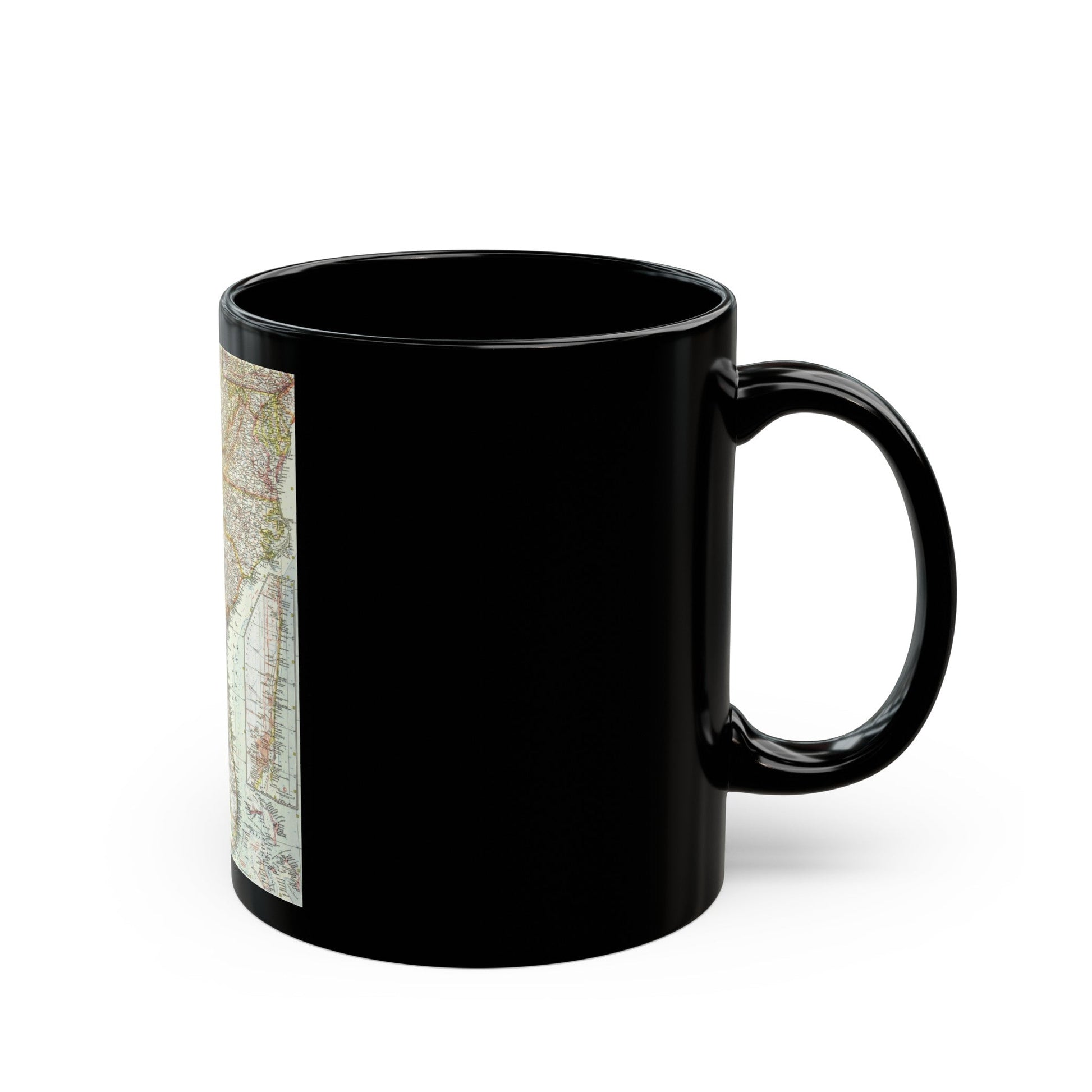 USA - Southeastern (1958) (Map) Black Coffee Mug-The Sticker Space