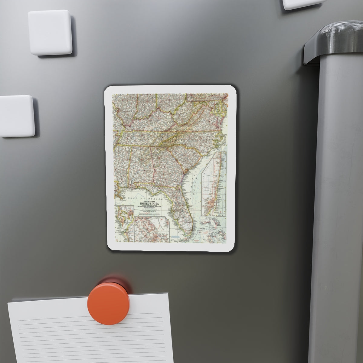 USA - Southeastern (1958) (Map) Refrigerator Magnet-The Sticker Space