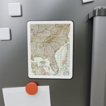 USA - Southeastern (1958) (Map) Refrigerator Magnet-The Sticker Space