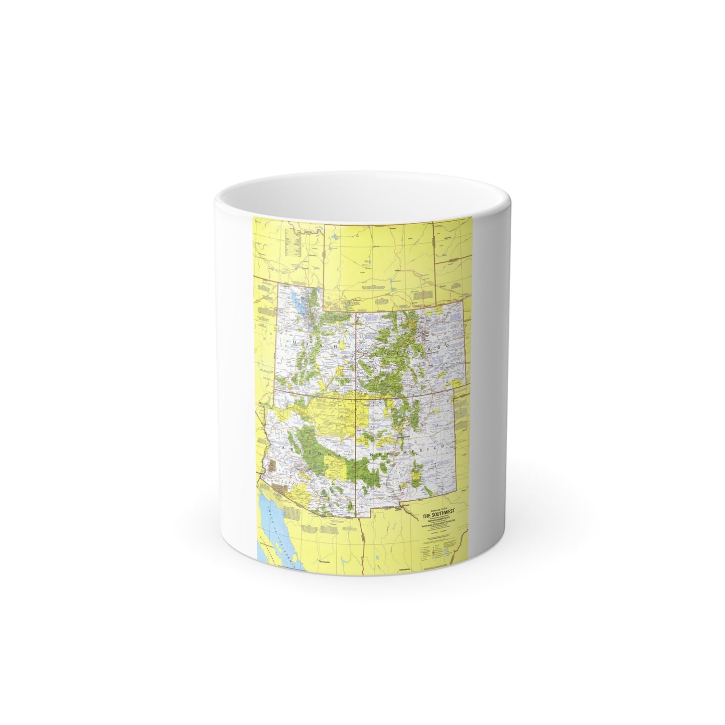 USA - Southwest 1 (1977) (Map) Color Changing Mug 11oz-11oz-The Sticker Space