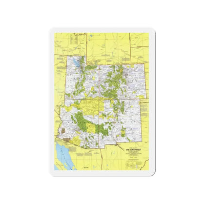 USA - Southwest 1 (1977) (Map) Refrigerator Magnet 2 Inch - The Sticker Space