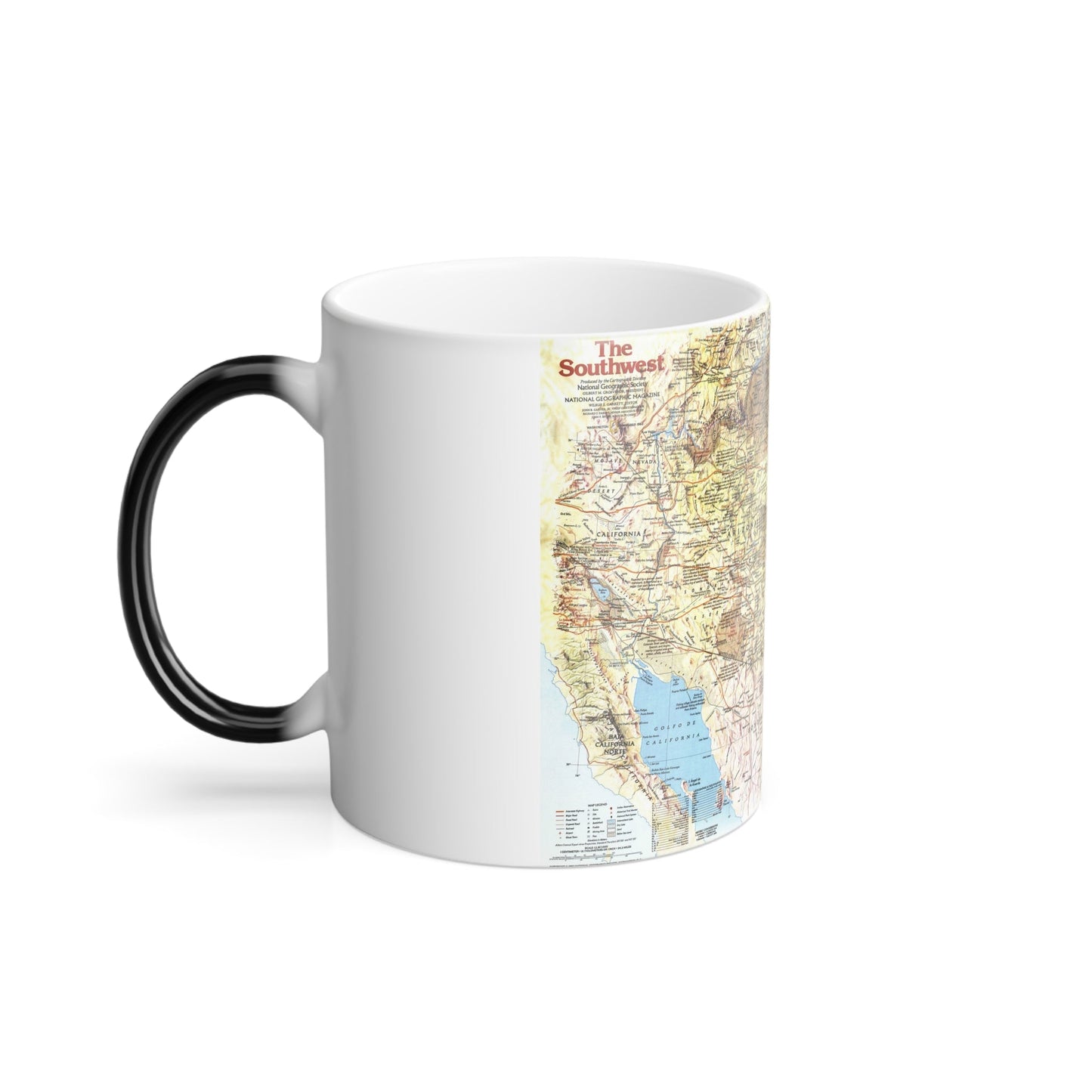 USA - Southwest 1 (1982) (Map) Color Changing Mug 11oz-11oz-The Sticker Space