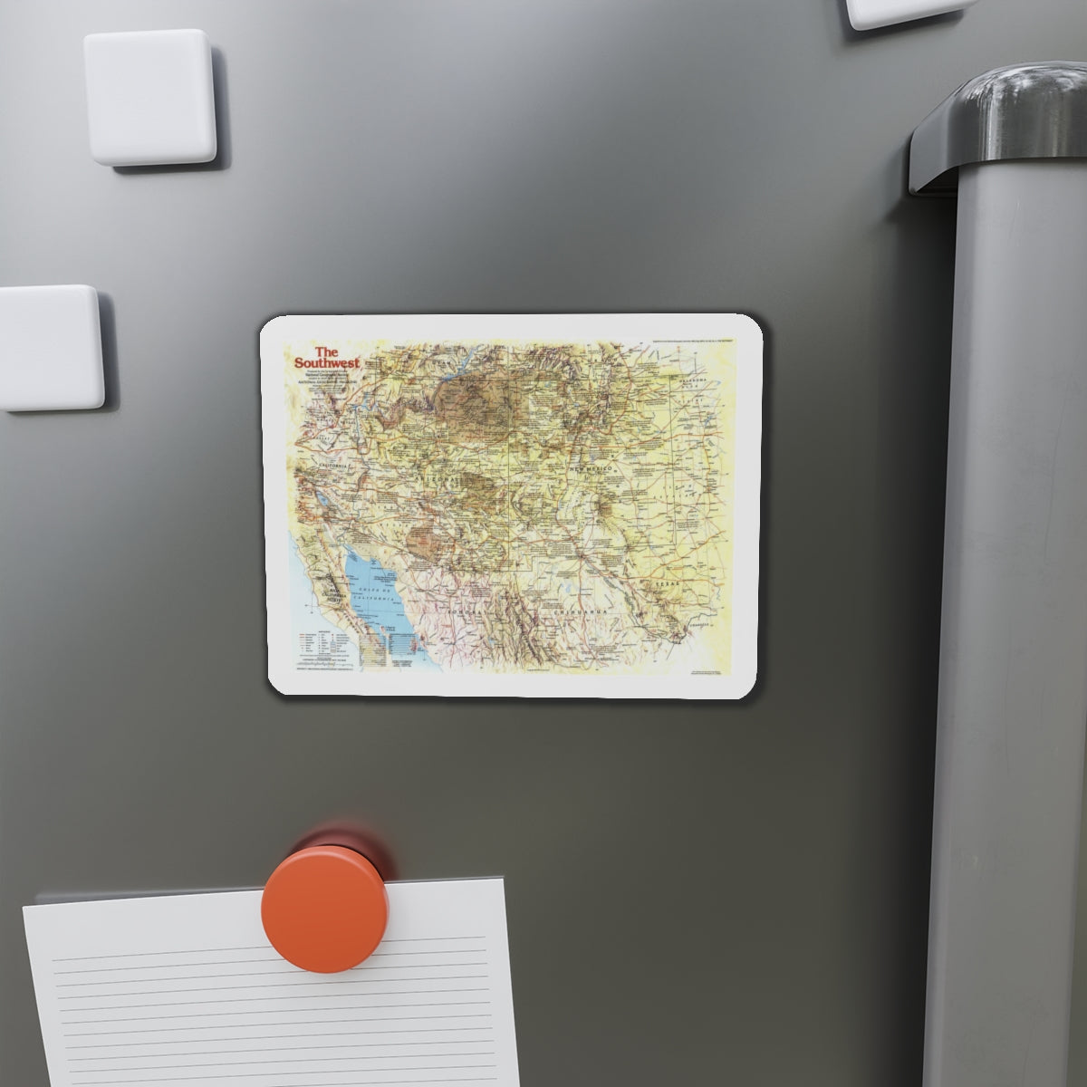 USA - Southwest 1 (1982) (Map) Refrigerator Magnet-The Sticker Space