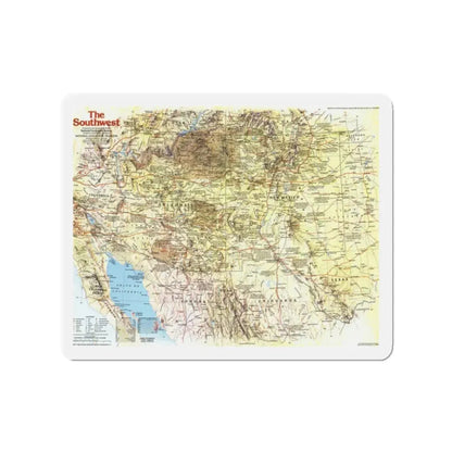 USA - Southwest 1 (1982) (Map) Refrigerator Magnet 2 Inch - The Sticker Space