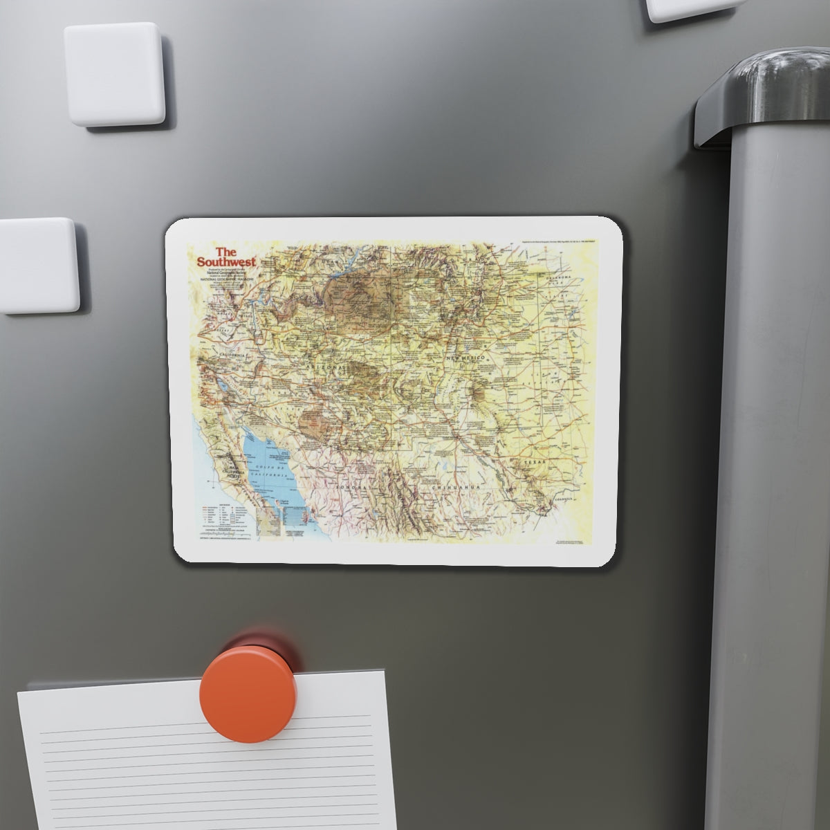 USA - Southwest 1 (1982) (Map) Refrigerator Magnet-The Sticker Space