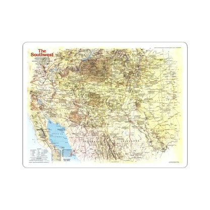 USA - Southwest 1 (1982) (Map) STICKER Vinyl Kiss-Cut Decal 3 Inch White - The Sticker Space