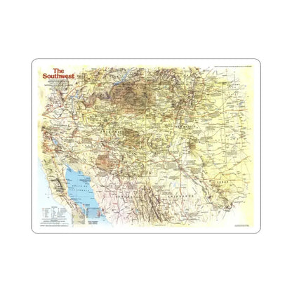 USA - Southwest 1 (1982) (Map) STICKER Vinyl Kiss-Cut Decal 4 Inch White - The Sticker Space