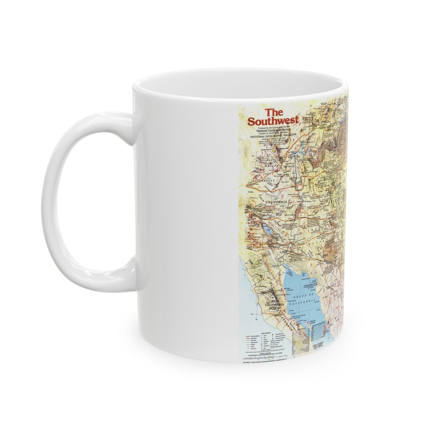 USA - Southwest 1 (1982) (Map) White Coffee Mug-The Sticker Space