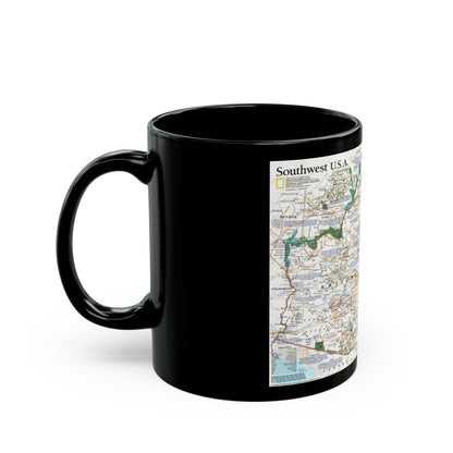 USA - Southwest (1992) (Map) Black Coffee Mug-The Sticker Space