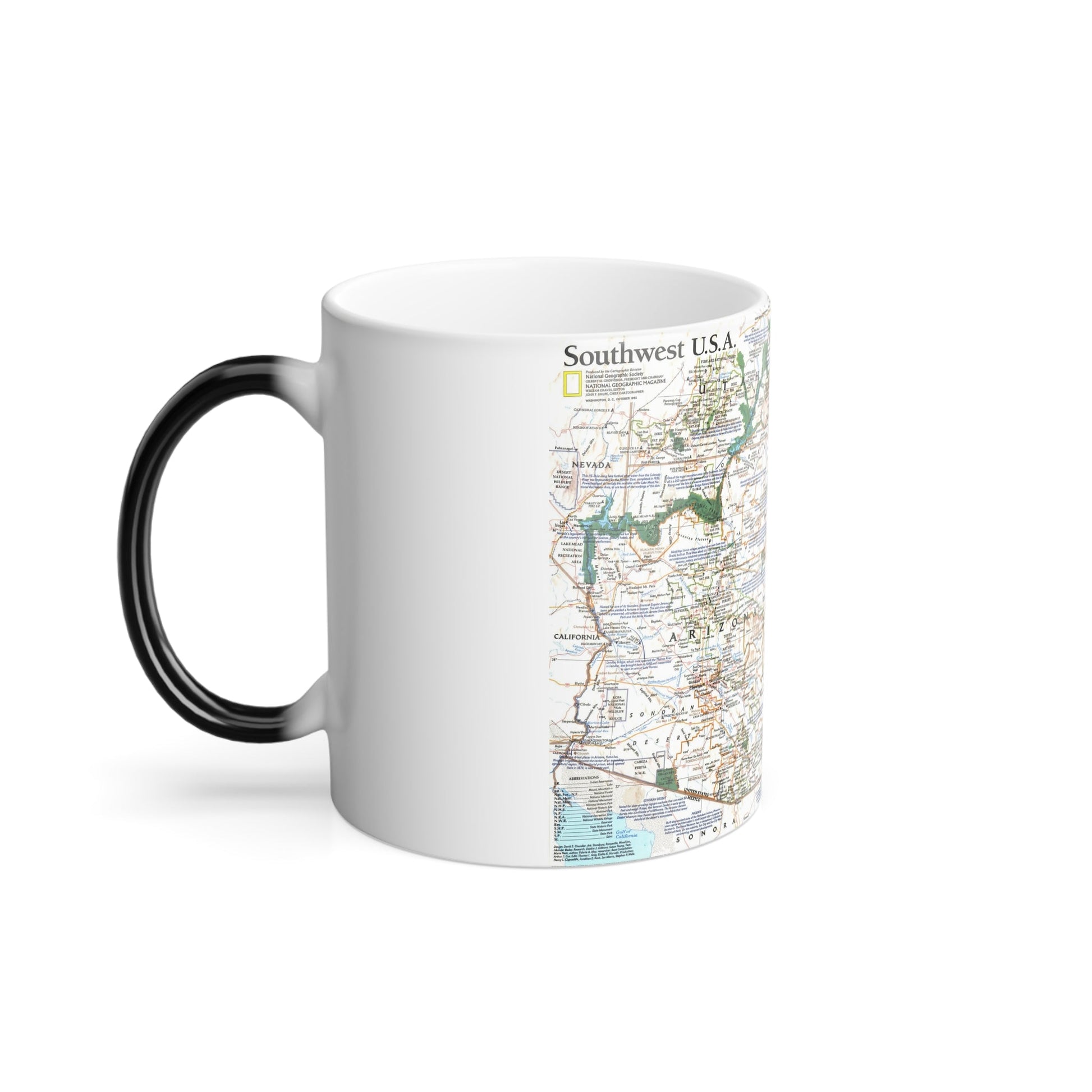 USA - Southwest (1992) (Map) Color Changing Mug 11oz-11oz-The Sticker Space