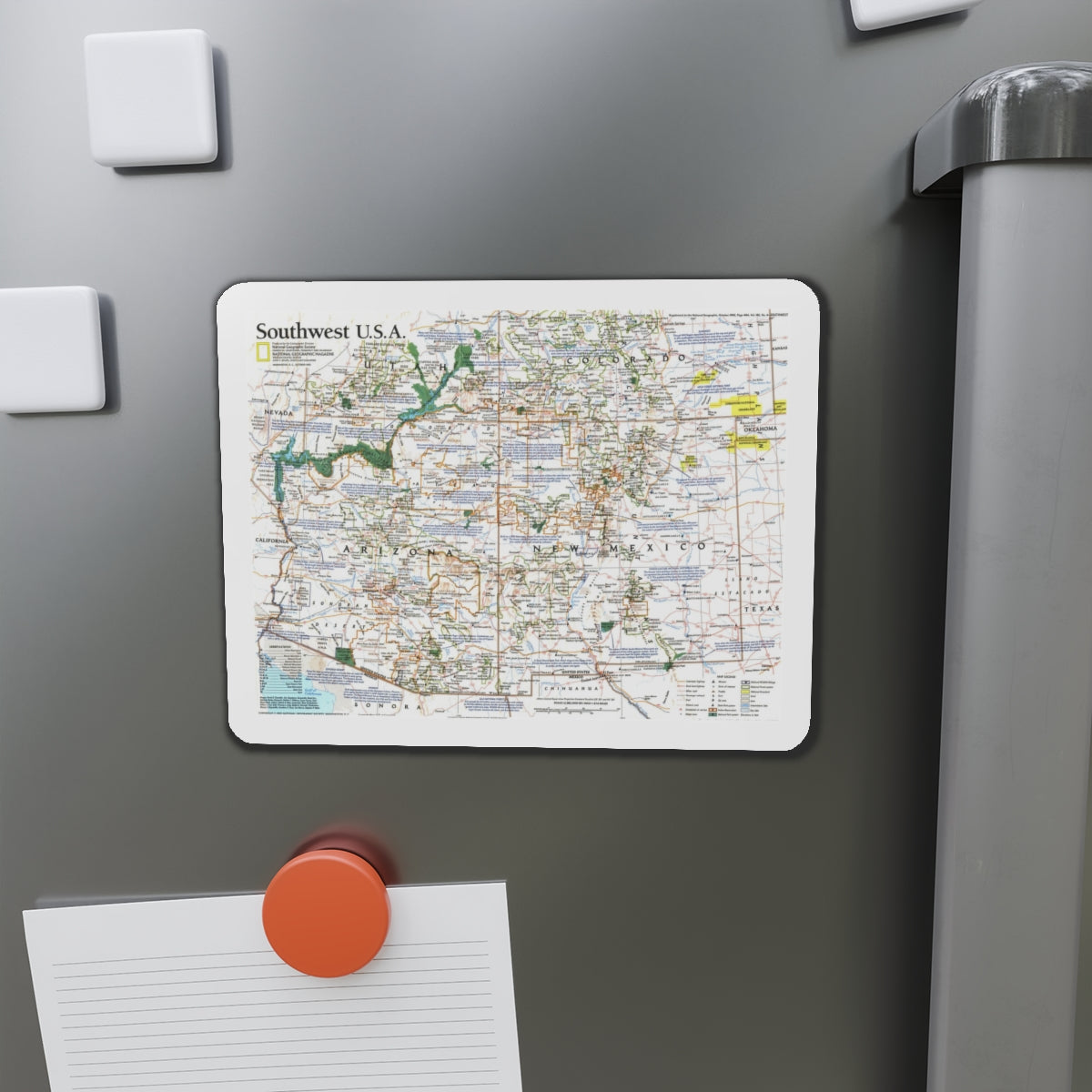 USA - Southwest (1992) (Map) Refrigerator Magnet-The Sticker Space