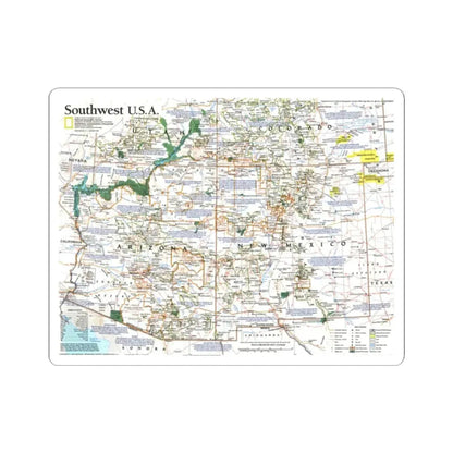 USA - Southwest (1992) (Map) STICKER Vinyl Kiss-Cut Decal 2 Inch White - The Sticker Space
