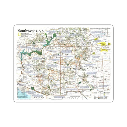 USA - Southwest (1992) (Map) STICKER Vinyl Kiss-Cut Decal 3 Inch White - The Sticker Space