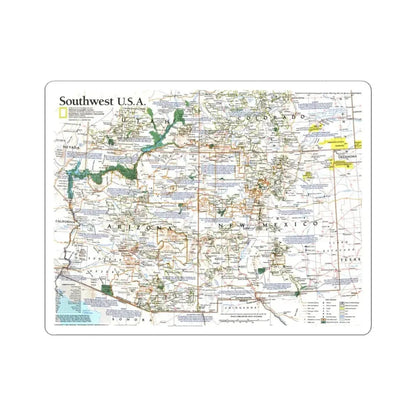 USA - Southwest (1992) (Map) STICKER Vinyl Kiss-Cut Decal 6 Inch White - The Sticker Space
