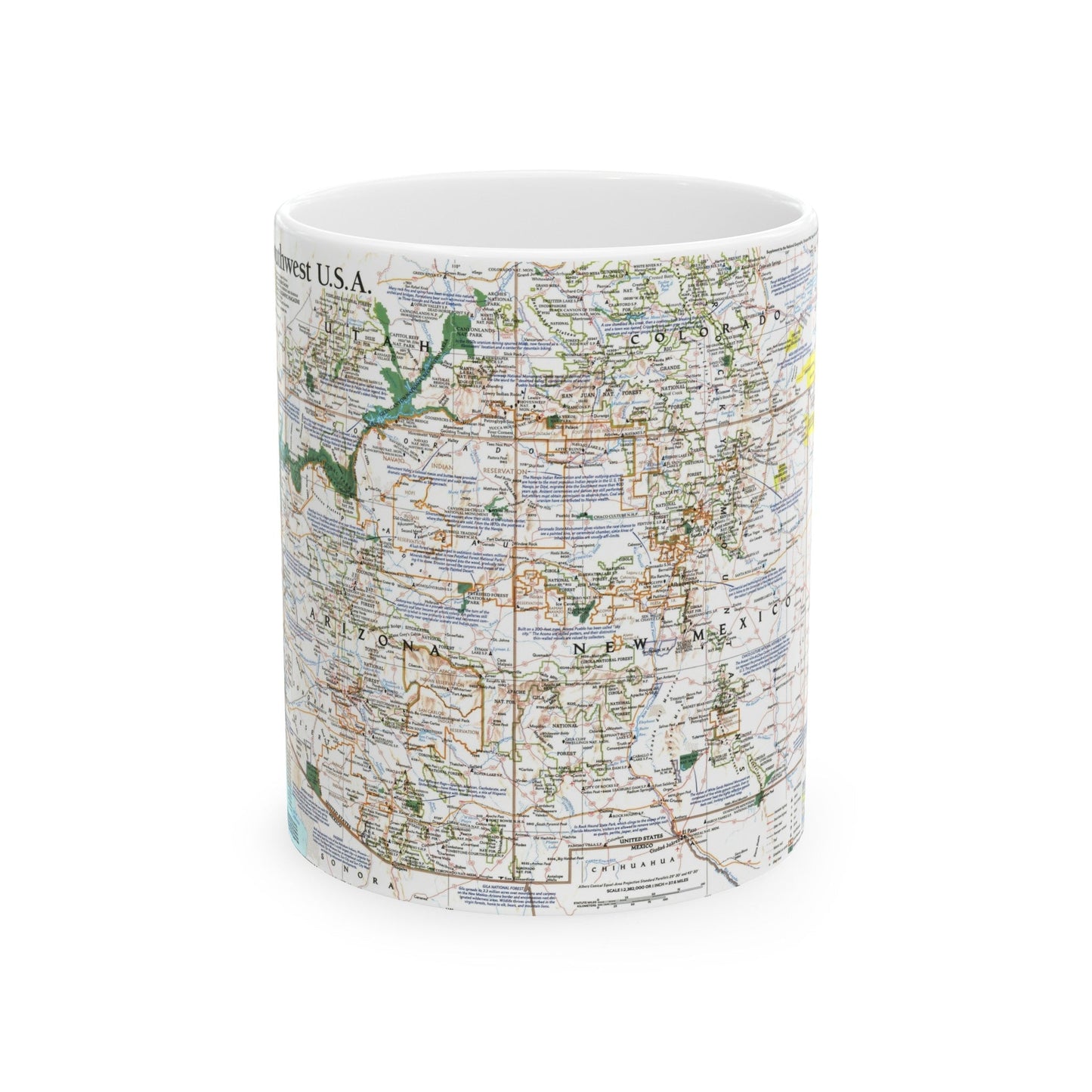 USA - Southwest (1992) (Map) White Coffee Mug-11oz-The Sticker Space