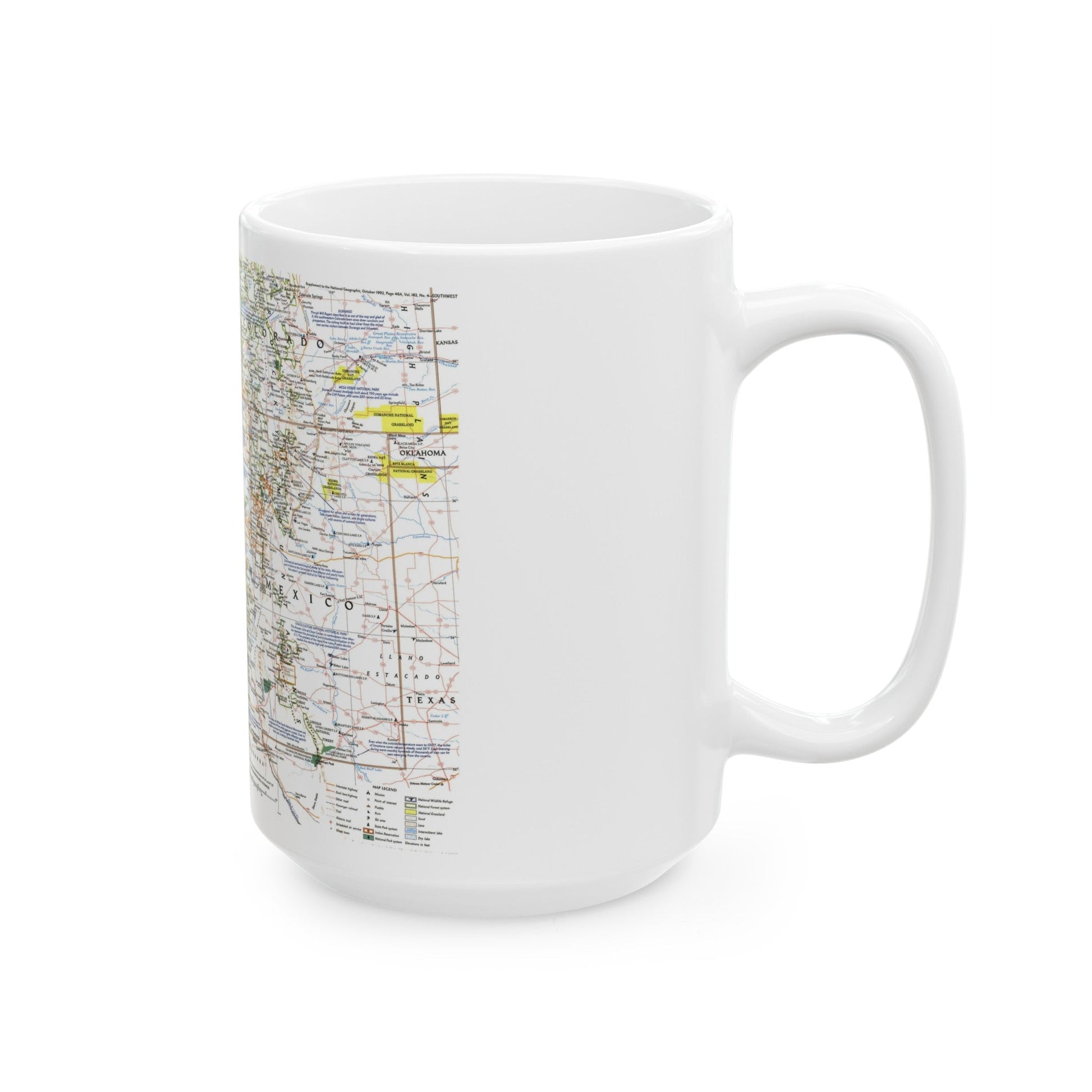 USA - Southwest (1992) (Map) White Coffee Mug-The Sticker Space