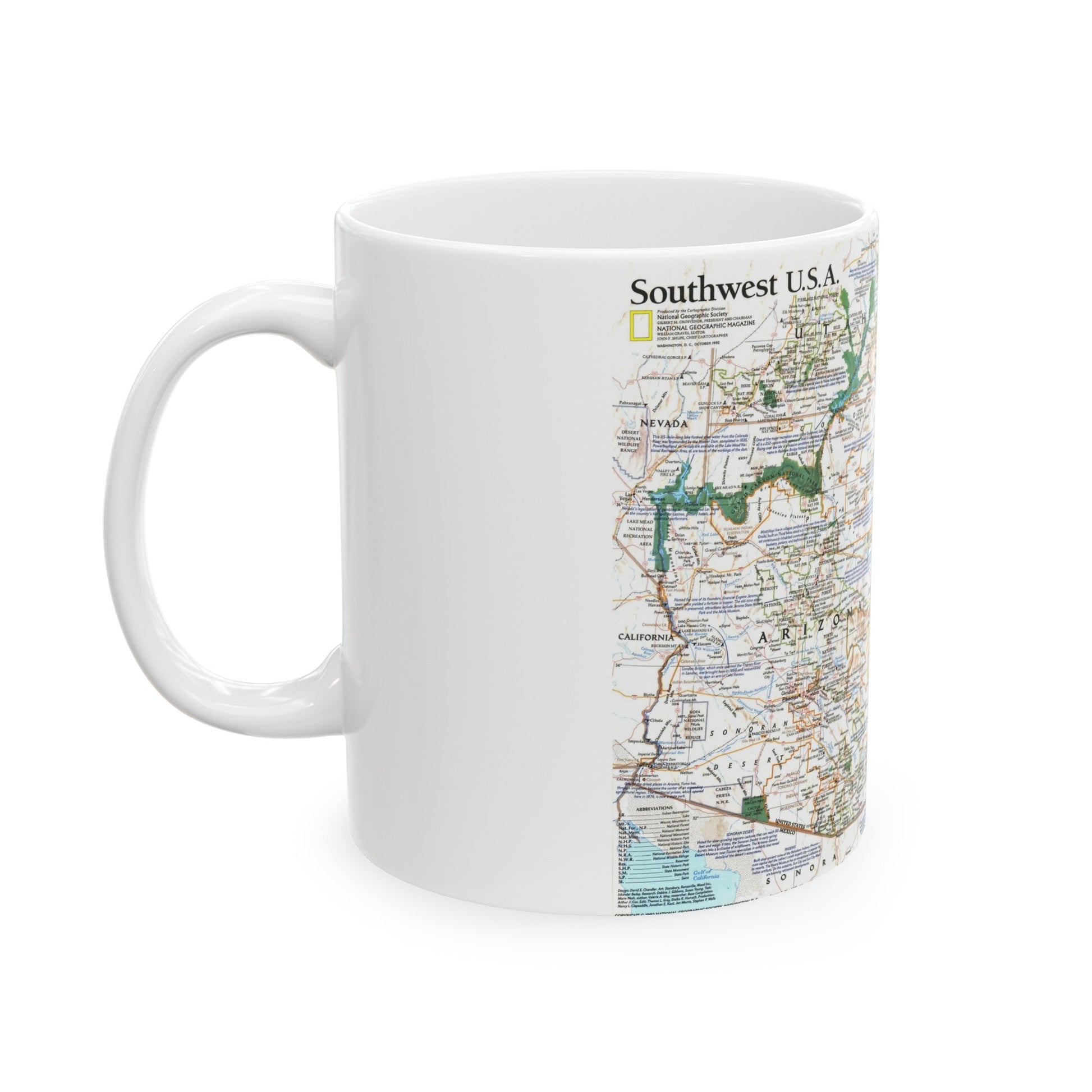 USA - Southwest (1992) (Map) White Coffee Mug-The Sticker Space