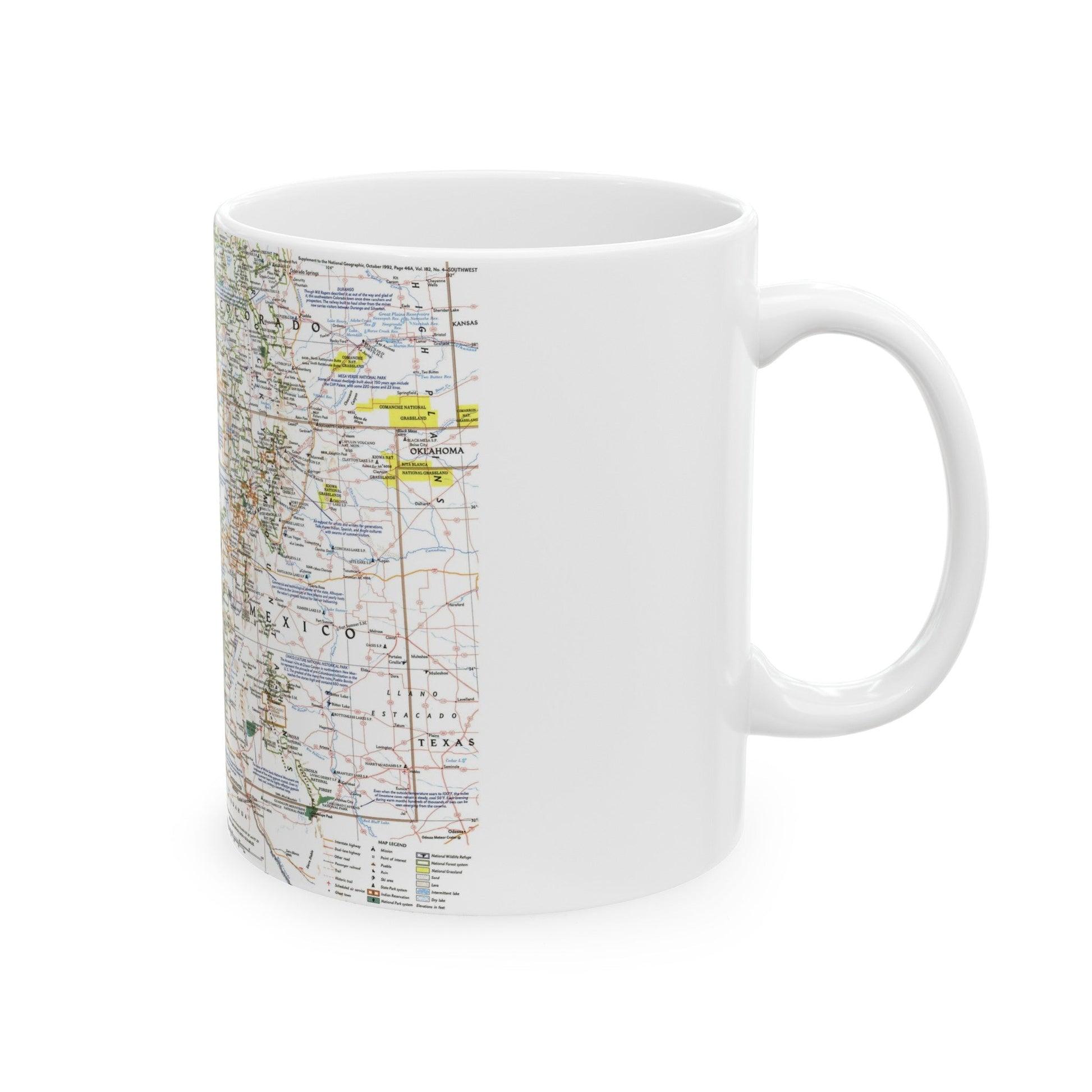 USA - Southwest (1992) (Map) White Coffee Mug-The Sticker Space