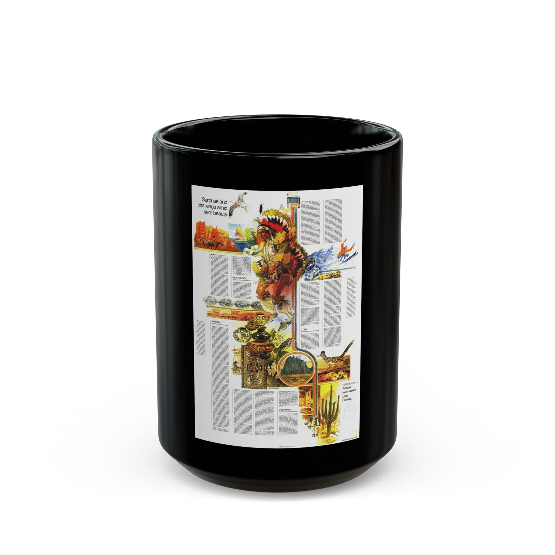 USA - Southwest 2 (1977) (Map) Black Coffee Mug-15oz-The Sticker Space