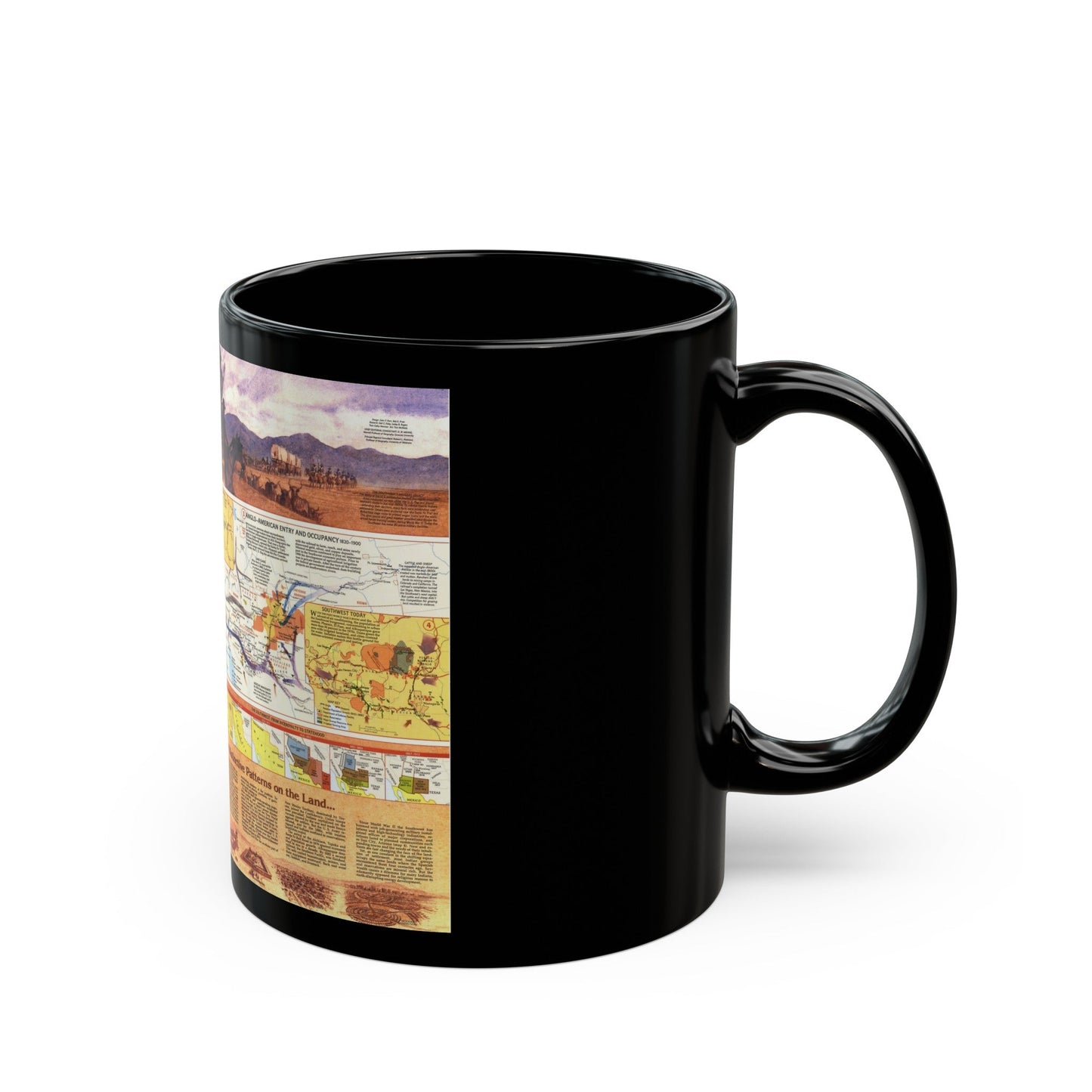 USA - Southwest 2 (1982) (Map) Black Coffee Mug-The Sticker Space