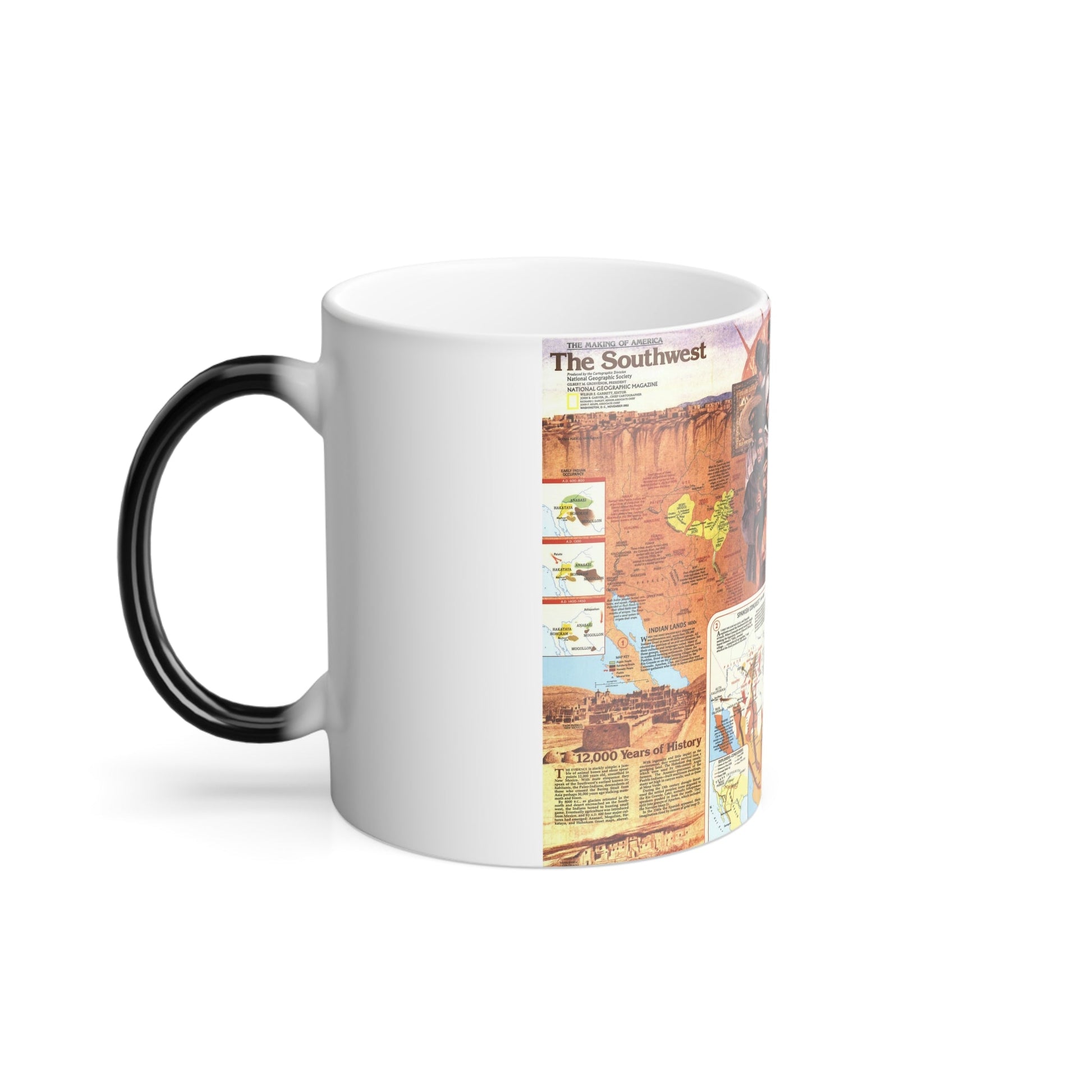 USA - Southwest 2 (1982) (Map) Color Changing Mug 11oz-11oz-The Sticker Space