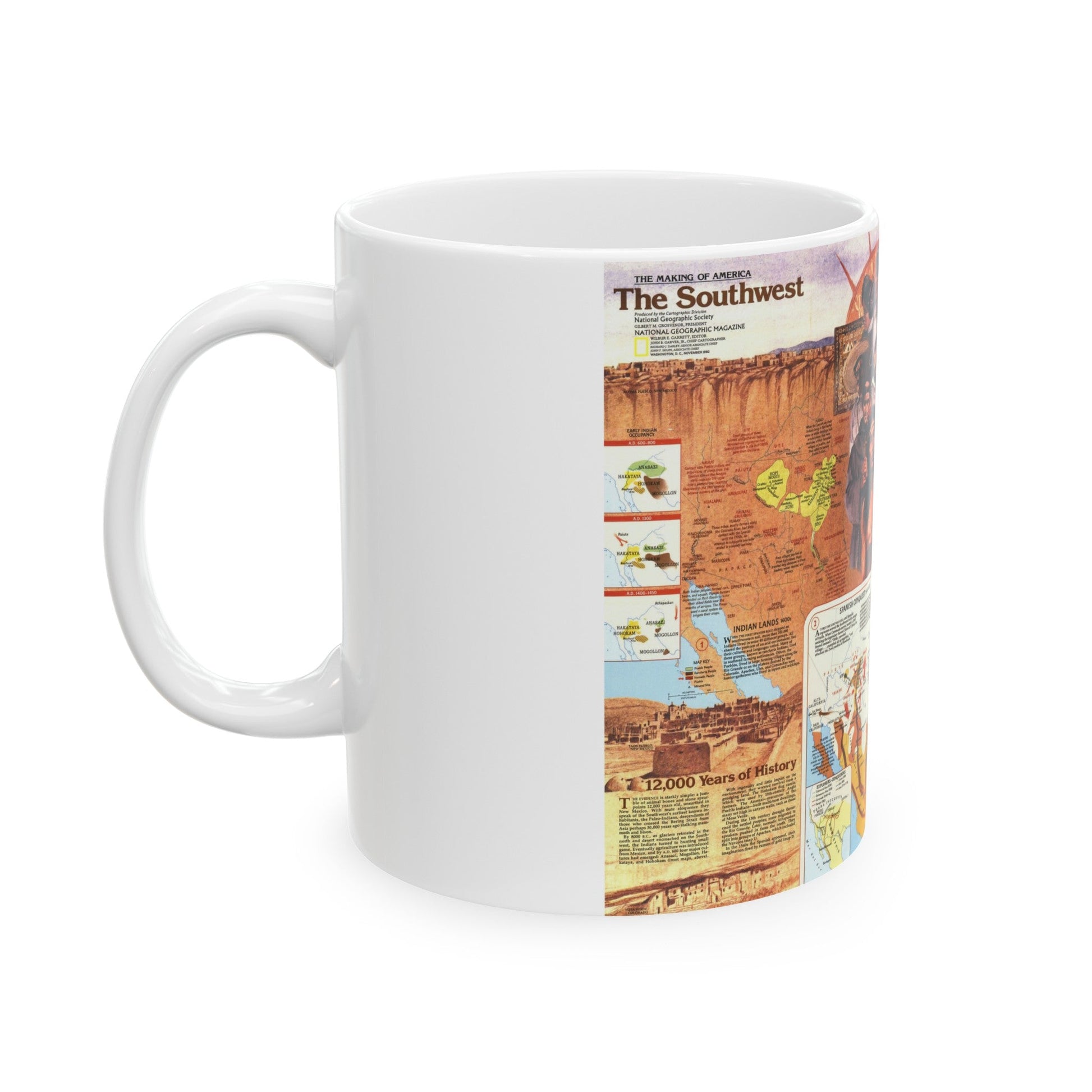 USA - Southwest 2 (1982) (Map) White Coffee Mug-The Sticker Space