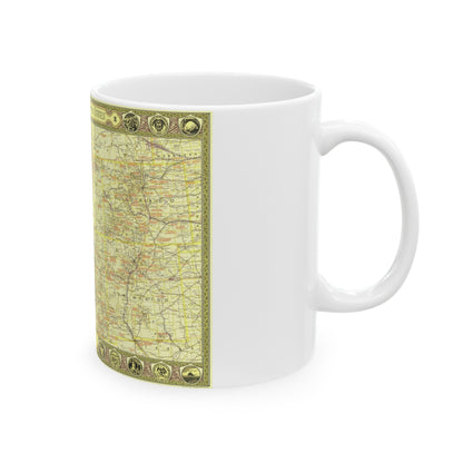 USA - Southwestern (1940) (Map) White Coffee Mug-The Sticker Space