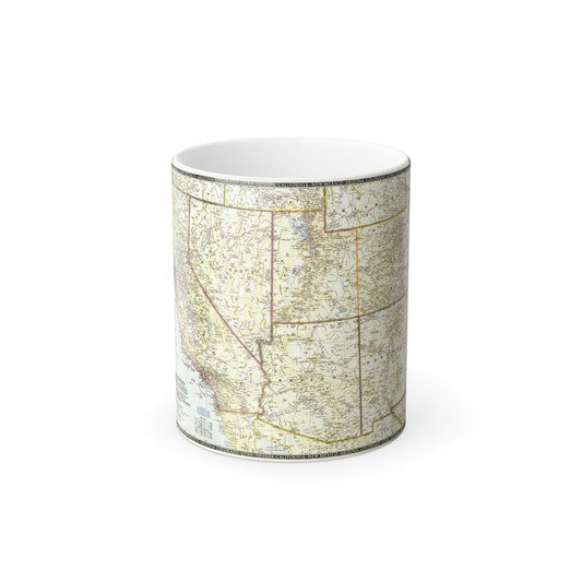 USA - Southwestern (1948) (Map) Color Changing Mug 11oz-11oz-The Sticker Space