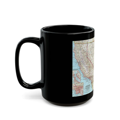 USA - Southwestern (1959) (Map) Black Coffee Mug-The Sticker Space