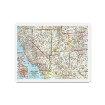 USA - Southwestern (1959) (Map) Refrigerator Magnet 3 Inch - The Sticker Space