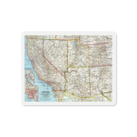 USA - Southwestern (1959) (Map) Refrigerator Magnet 6 Inch - The Sticker Space