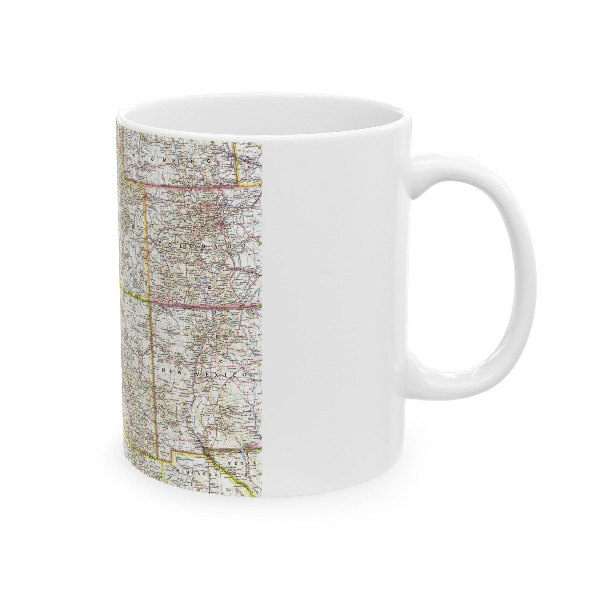 USA - Southwestern (1959) (Map) White Coffee Mug-The Sticker Space