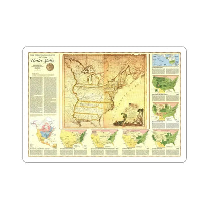 USA - Territorial Growth (1987) (Map) STICKER Vinyl Kiss-Cut Decal 4 Inch White - The Sticker Space