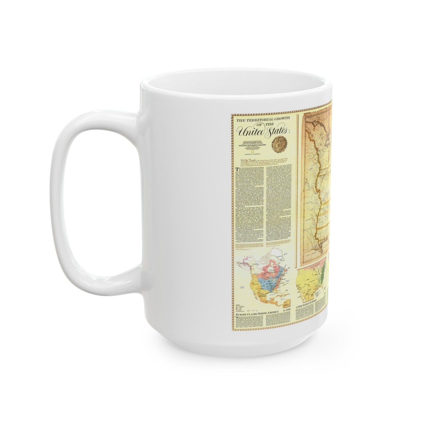 USA - Territorial Growth (1987) (Map) White Coffee Mug-The Sticker Space