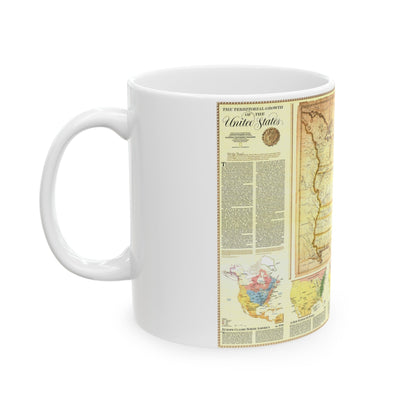 USA - Territorial Growth (1987) (Map) White Coffee Mug-The Sticker Space