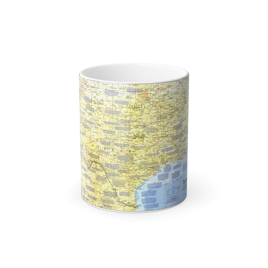 USA - Texas 1 (1986) (Map) Color Changing Mug 11oz-11oz-The Sticker Space