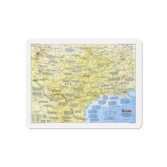 USA - Texas 1 (1986) (Map) Refrigerator Magnet-6 × 6"-The Sticker Space