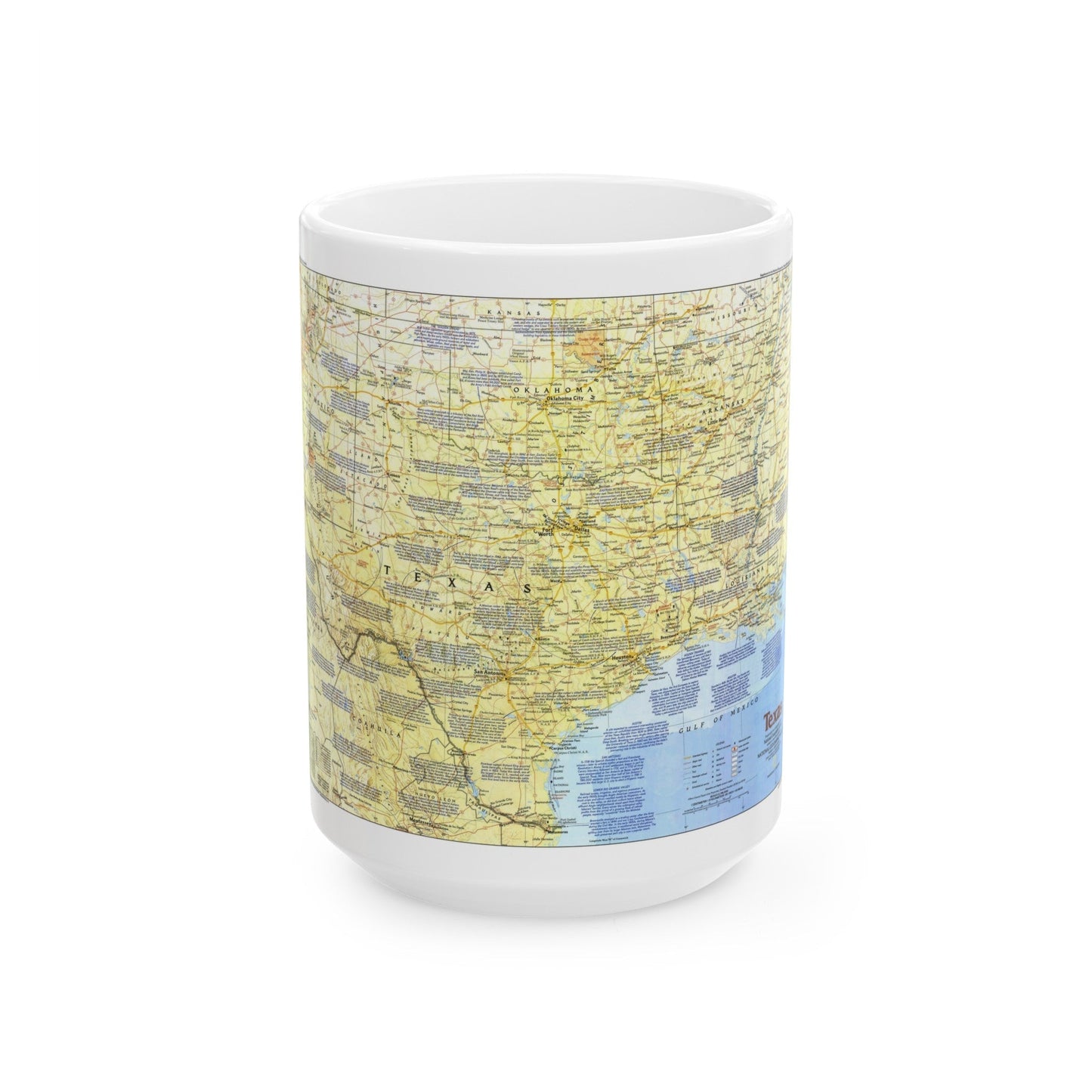 USA - Texas 1 (1986) (Map) White Coffee Mug-15oz-The Sticker Space