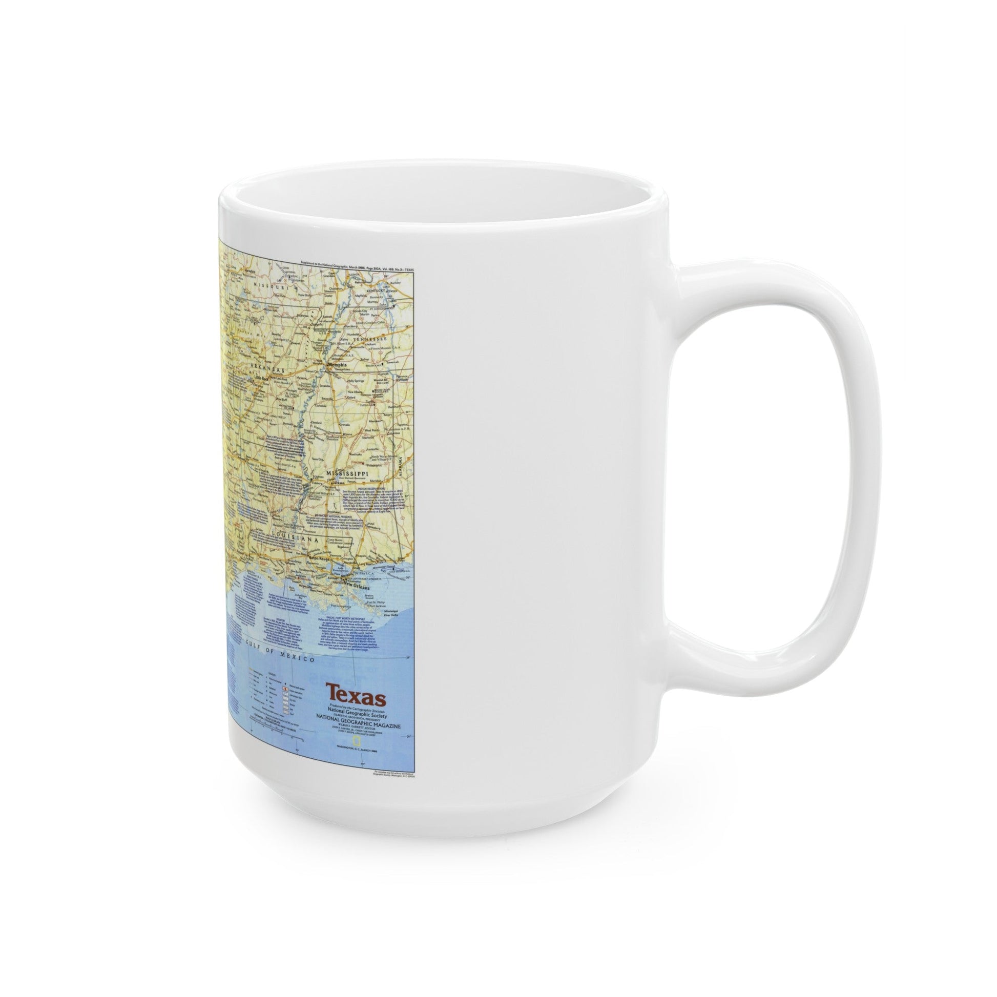 USA - Texas 1 (1986) (Map) White Coffee Mug-The Sticker Space