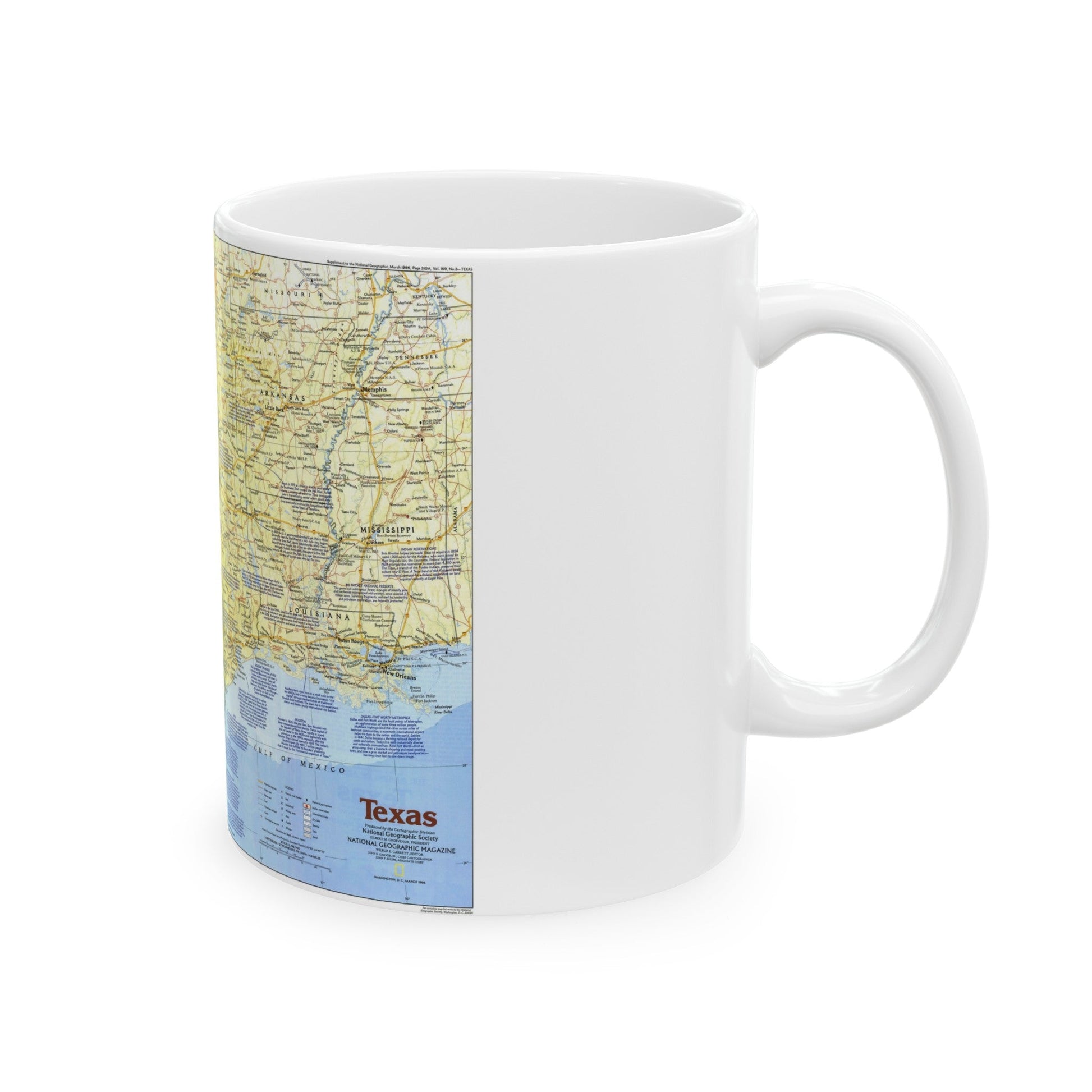 USA - Texas 1 (1986) (Map) White Coffee Mug-The Sticker Space