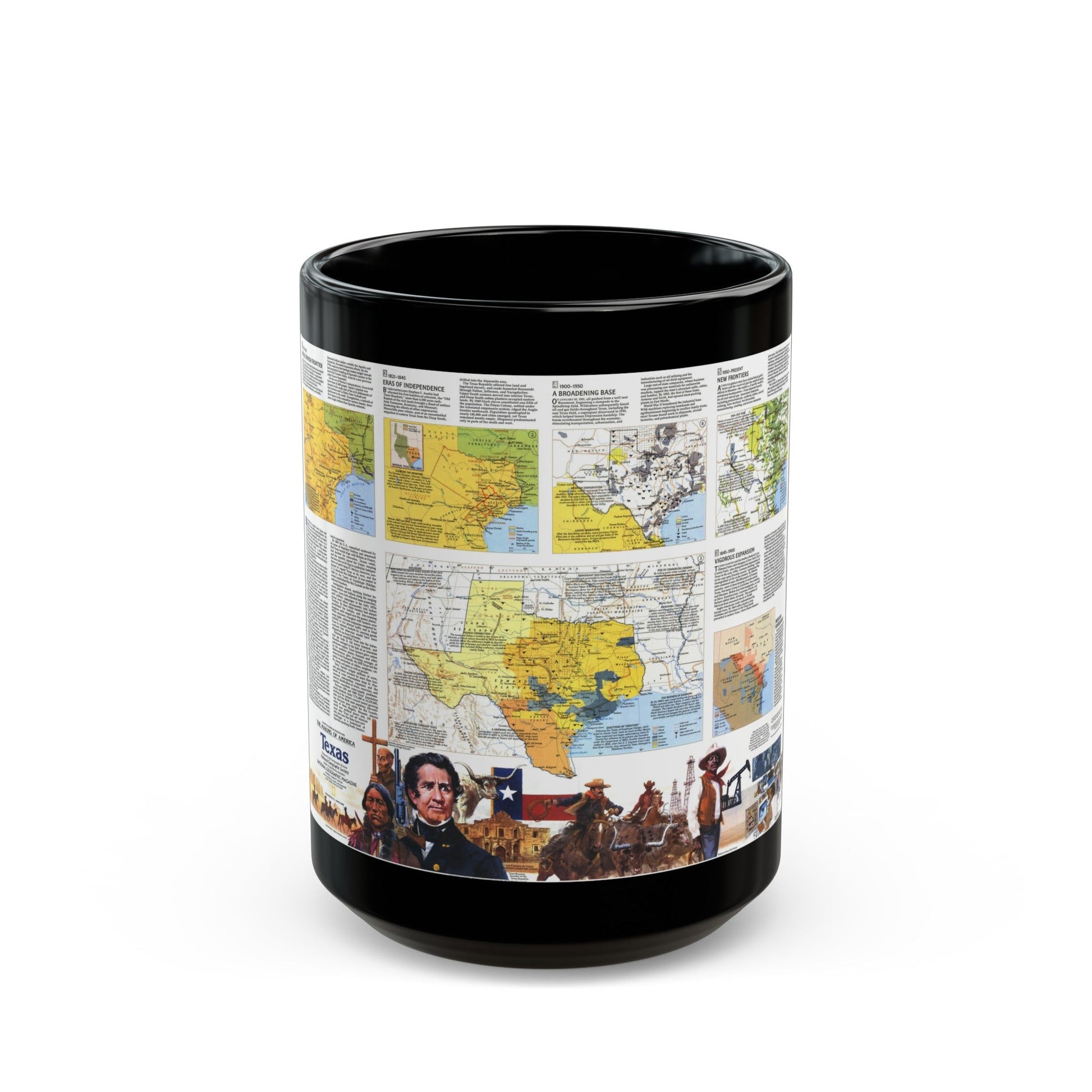 USA - Texas 2 (1986) (Map) Black Coffee Mug-15oz-The Sticker Space