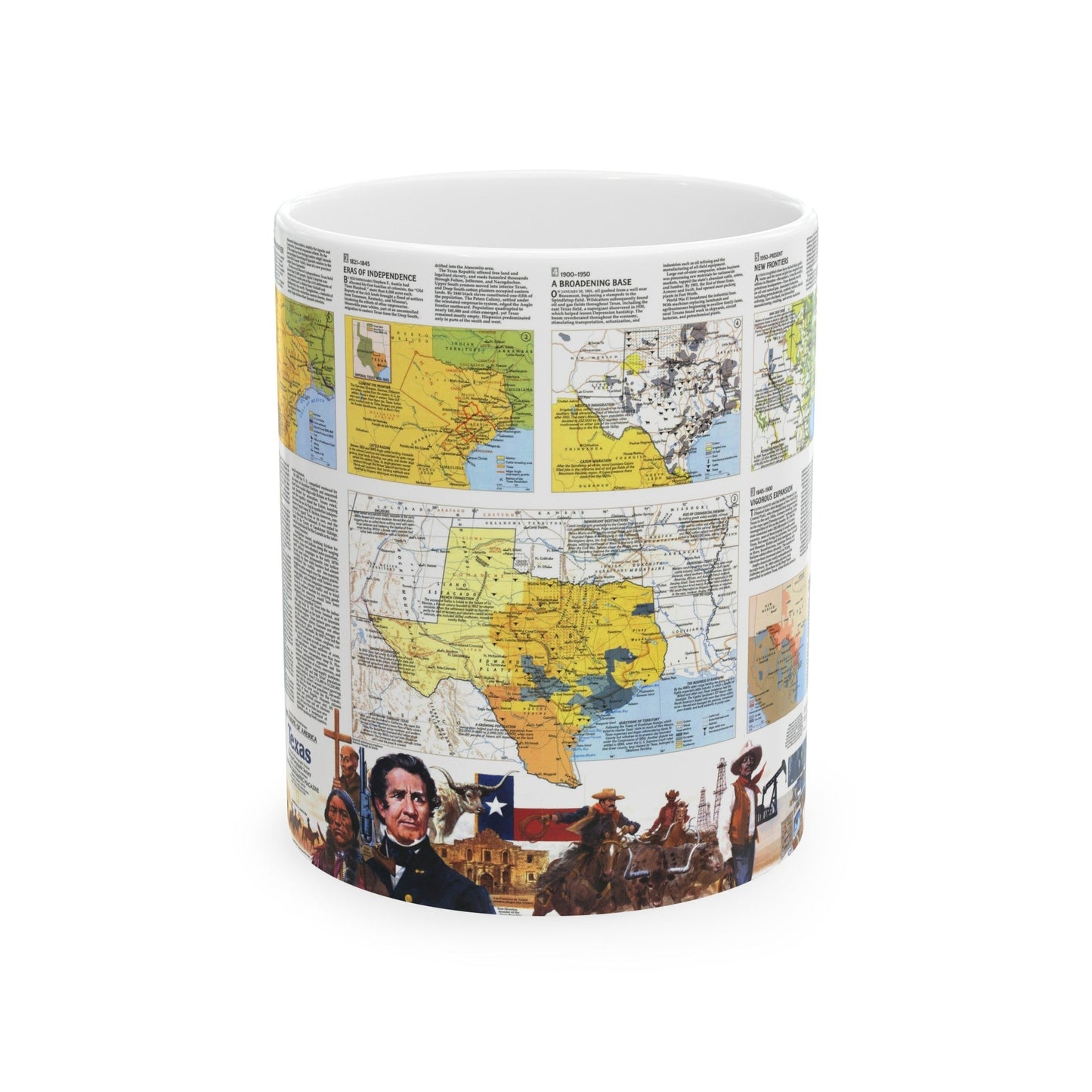 USA - Texas 2 (1986) (Map) White Coffee Mug-11oz-The Sticker Space