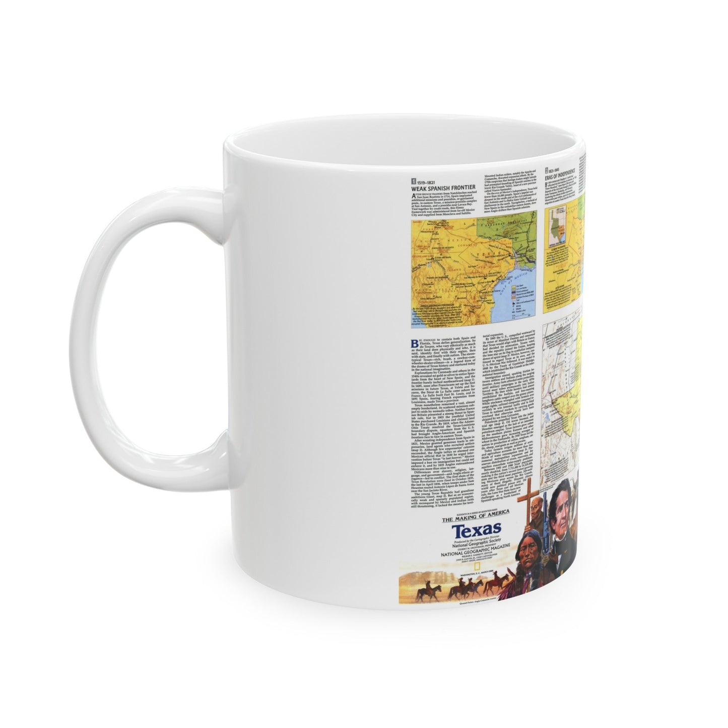 USA - Texas 2 (1986) (Map) White Coffee Mug-The Sticker Space