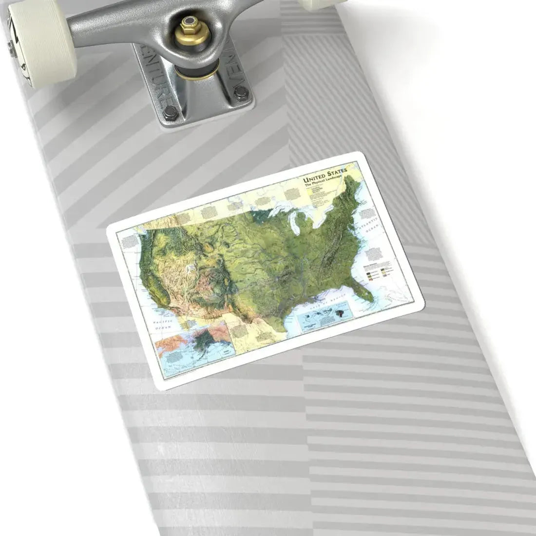 USA - The Physical Landscape (1996) (Map) STICKER Vinyl Kiss-Cut Decal - The Sticker Space