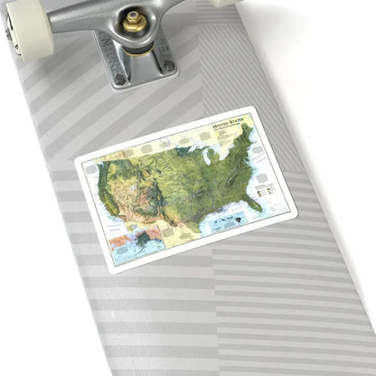 USA - The Physical Landscape (1996) (Map) STICKER Vinyl Kiss-Cut Decal - The Sticker Space