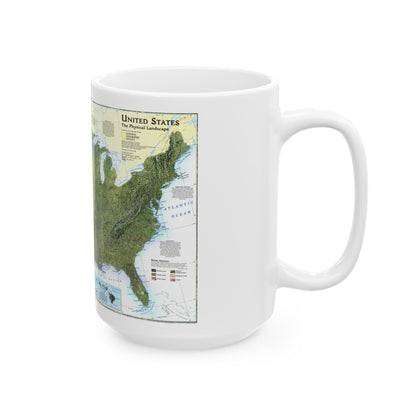 USA - The Physical Landscape (1996) (Map) White Coffee Mug-The Sticker Space