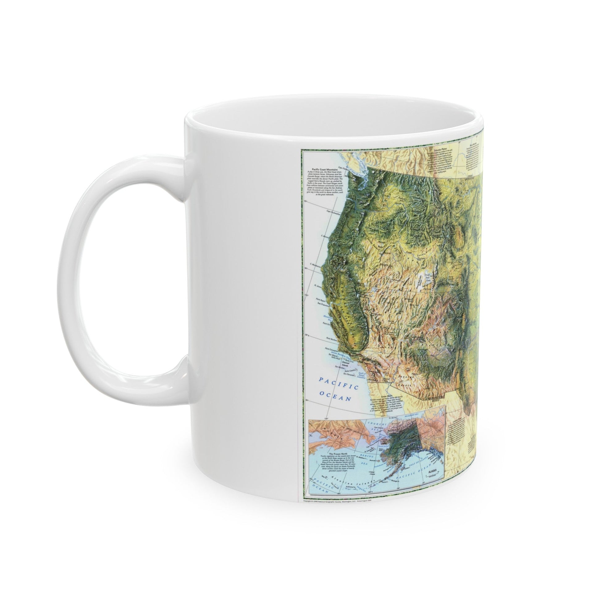 USA - The Physical Landscape (1996) (Map) White Coffee Mug-The Sticker Space