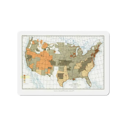 USA - The United States (1892) (Map) Refrigerator Magnet 3 Inch - The Sticker Space